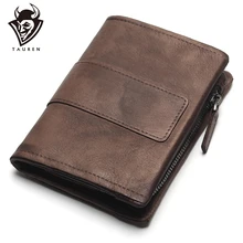 TAUREN New Short Wallet Women Coin Wallets Men Coin Purse Genuine Leather Lady Zipper Design With Coin Purse Pockets Short Walet TAUREN New Short Wallet Women Coin Wallets Men Coin Purse Genuine Leather Lady Zipper Design With Coin Purse Pockets Short Walet