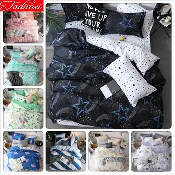 

Starry Sky Galaxy Pattern Duvet Cover 3/4 Pcs Bedding Set Adult Kids Soft Cotton Bed Linen Single Full Queen King Size Bedspread