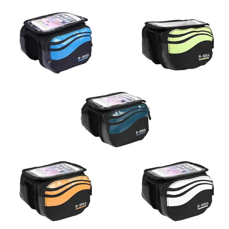 

MTB Bike Bag Touchscreen Bicycle Frame Saddle Bag Bicycle Front Beam Nylon Package Waterproof Mountain Bike Saddle Bag