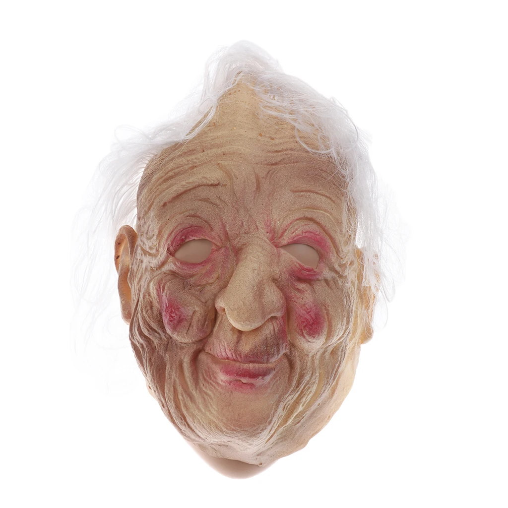 

Latex Ugly Grandma Old Woman Female Scary Halloween Costume Mask Gray Hair Holiday DIY Decorations Supplies