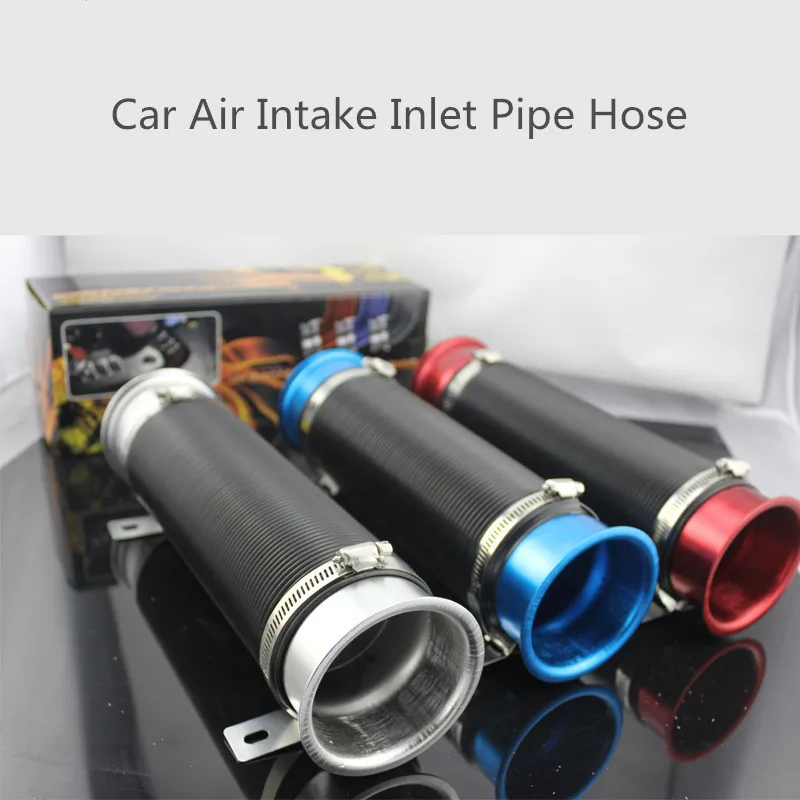 

75mm 3 Colors Car Flexible Extensible Air Intake Inlet Pipe Hose for Refit Universal Alumium Automobile Air Intake Hose