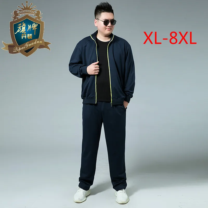 

2018 Brand Sporting Suit Men Warm Hooded Tracksuit Track Men's Sweat Suits Solid Print Large Size Sweatsuit Male 8xl-xl Sets