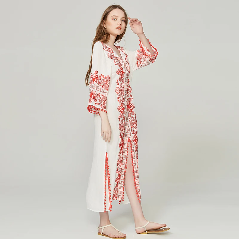 

Chinese wind embroidery temperament split dress design