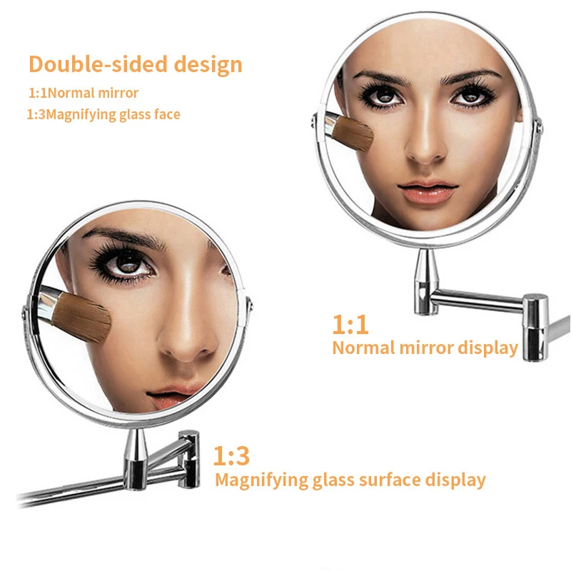 Online ORZ Wand Spiegel Verlängern Doppel Seite Badezimmer Kosmetische Make Up Rasieren Konfrontiert Rotatalbe 7 \