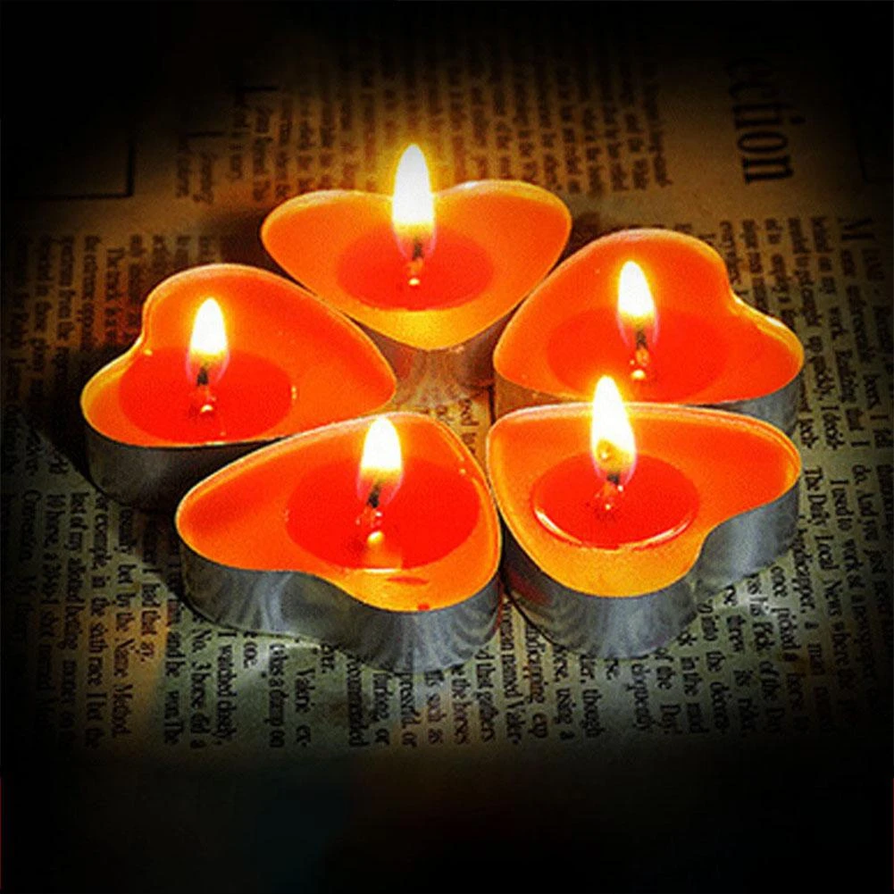 Romantic Decorative Small Heart Shaped Candles Smokeless Candles For Birthday Marry Christmas Gifts Candles Aliexpress