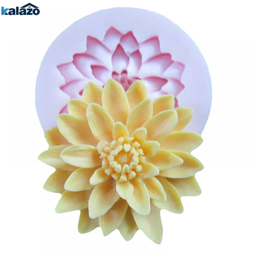 

1pc Beautiful 3D Lotus Chrysanthemum Flower Silicone Soap Moulds DIY Baking Chocolate Soap making tools home party decorations