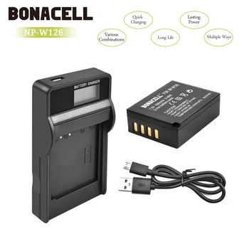 

Bonacell 1400mAh NP-W126 NP W126 NPW126 Replacement Battery+LCD Charger for Fujifilm FinePix HS30EXR HS33EXR HS50EXR X-A1 L10