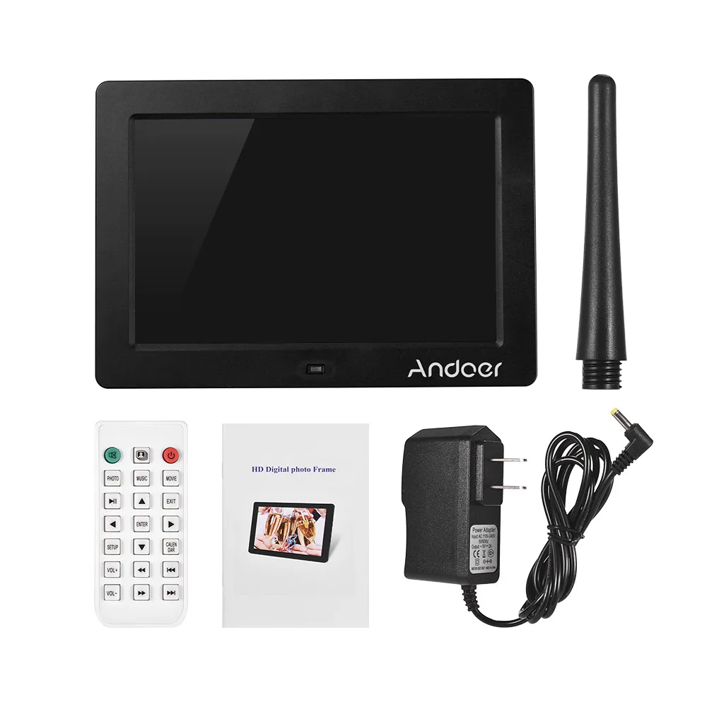 Andoer 8 дюймов ips светодиодный цифровой фоторамки электронный альбом поддерживает музыку/1080 P видео плеер/часы/календарь