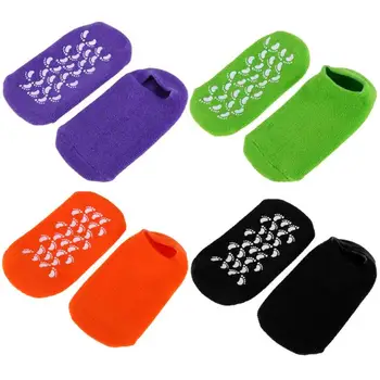 

4 Colors Whitening Exfoliating Foot Mask Gloves Spa Gel Socks Moisturizing Hand Mask Feet Care Ageless Beauty Silicone Socks