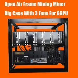 Алюминий Open Air Miner рамки Ферма для майнинга Чехол Набор для 6 GPU ETH BTC эфириума FFC Для PCI-E Extender кабель