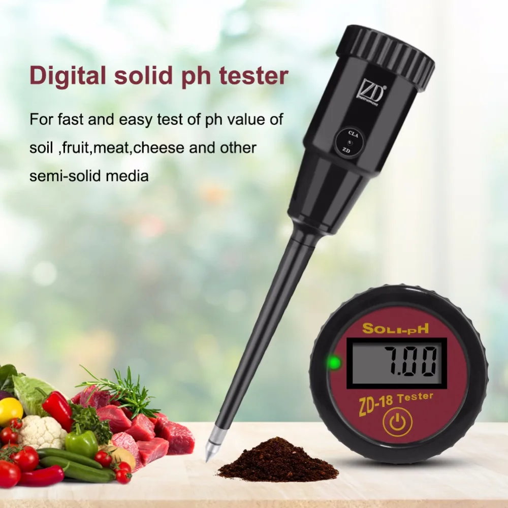 

2018 New ZD-18 Handheld Soil Moisture Meter With pH Meter pH Range 3~8ph, Moisture Range 1~8 for fruit egg meat ph