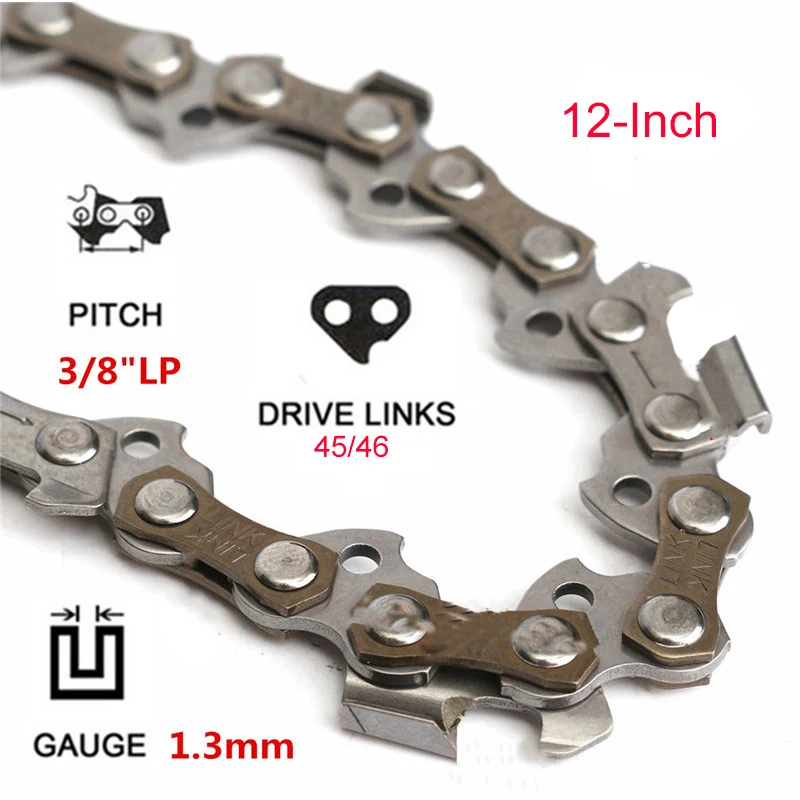 Новинка, возраст 12-дюймовая цепная пила цепная 3/" lp шаг. 050" датчик 45/46 ссылка для загрузки полу долото пильных цепей подходит для пильных цепей