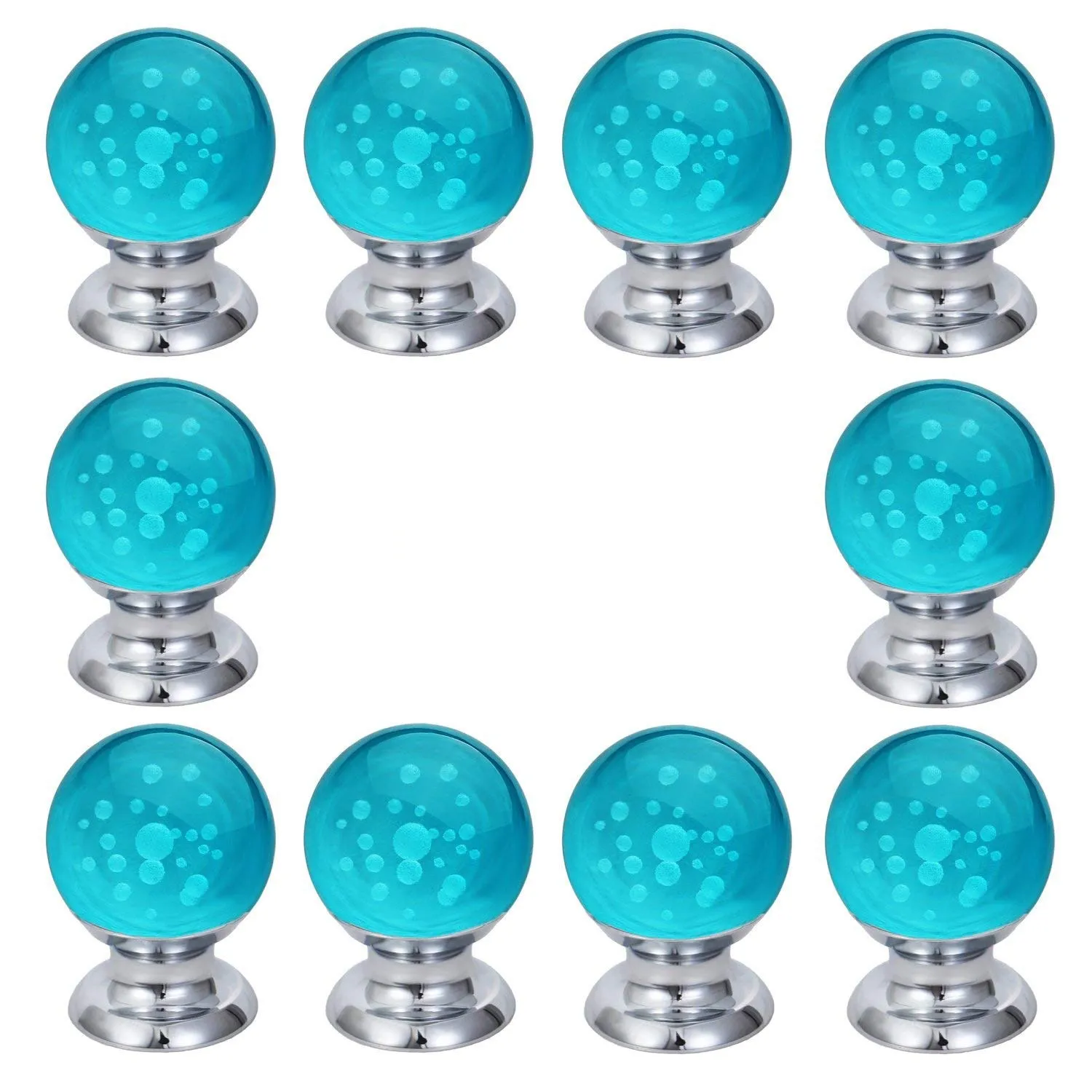 BHTS-10 Pcs الكريستال مقابض خزانة جولة الزجاج المطبخ دولاب درج مضمد خزانة مقبض سحب