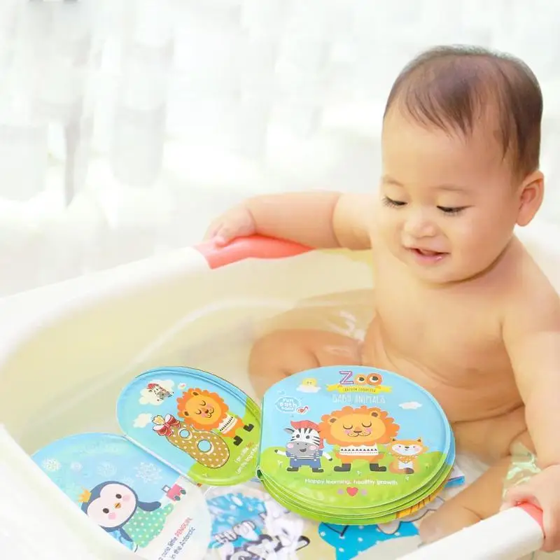 

Waterproof Kid Early Learning Cloth Books with BB Device Baby Baby Bath Toys Erly Educational Toy Zoo Marine Number Cloth Book