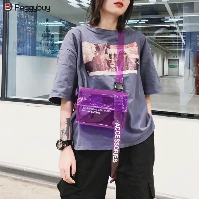 

Fashion Transparent Shoulder Bag Small Clear PVC Flap Crossbody Bags for Women Bolsa Feminina