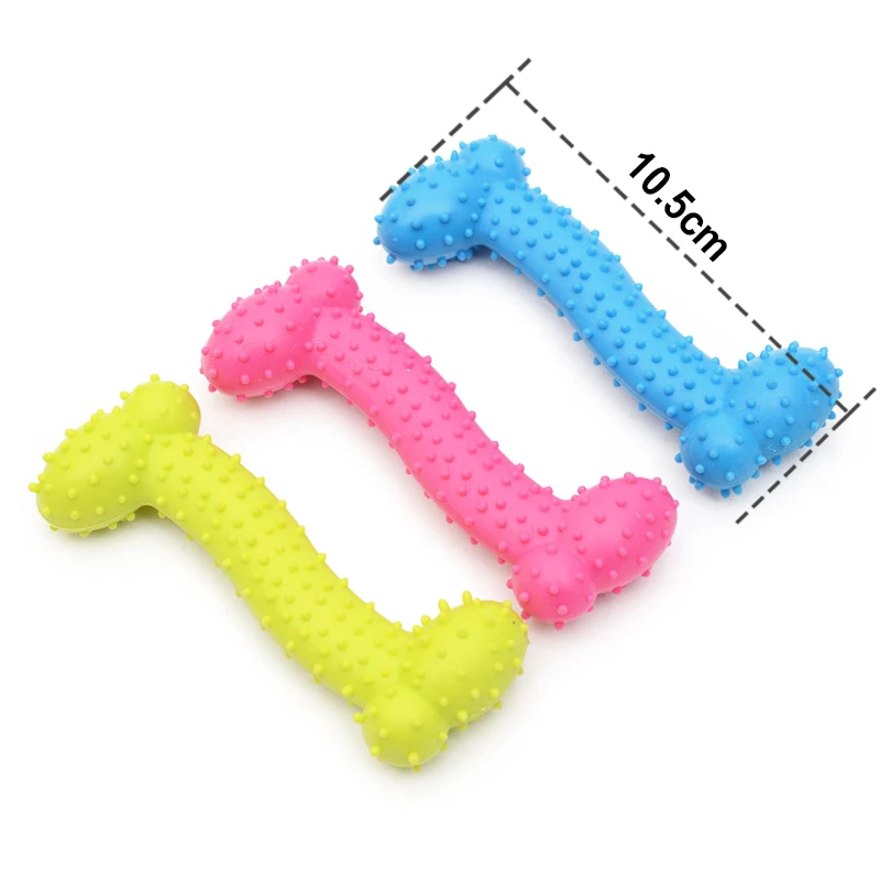 Bone Shape Dog Toy Rubber Pet Bite Molar Tooth Chew Toys For Small Puppy Dogs Outdoor