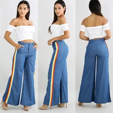 Повседневные Длинные свободные женские джинсы деним прямые на молнии с высокими карманами узкие брюки с высокой талией винтажные брюки