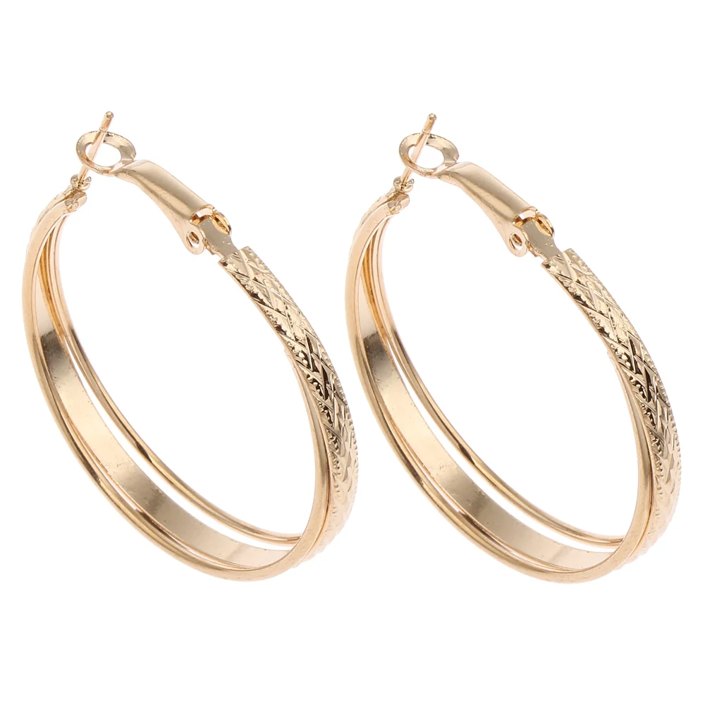 

Brass Hoop Earring,Jewellery gold color plated flower cut ear loops nickel, lead & cadmium free 40x45x6mm Sold By Pair
