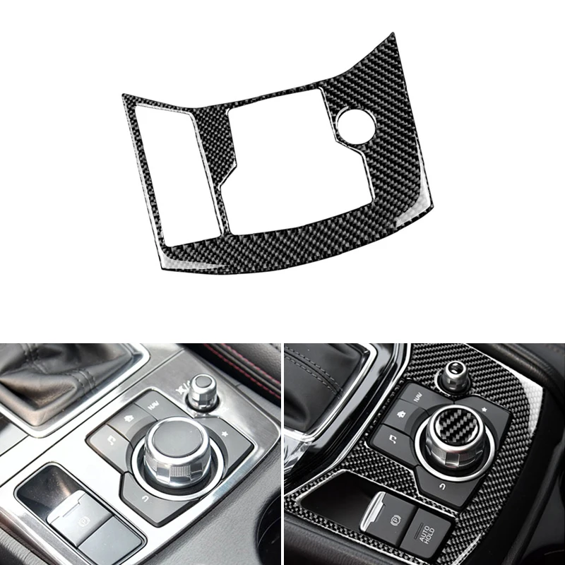 

Real Carbon Fiber Car Styling Electronic Handbrake Panel Cover Protective Trim For Mazda CX-5 CX5 CX 5 2017 2018 ONLY LHD