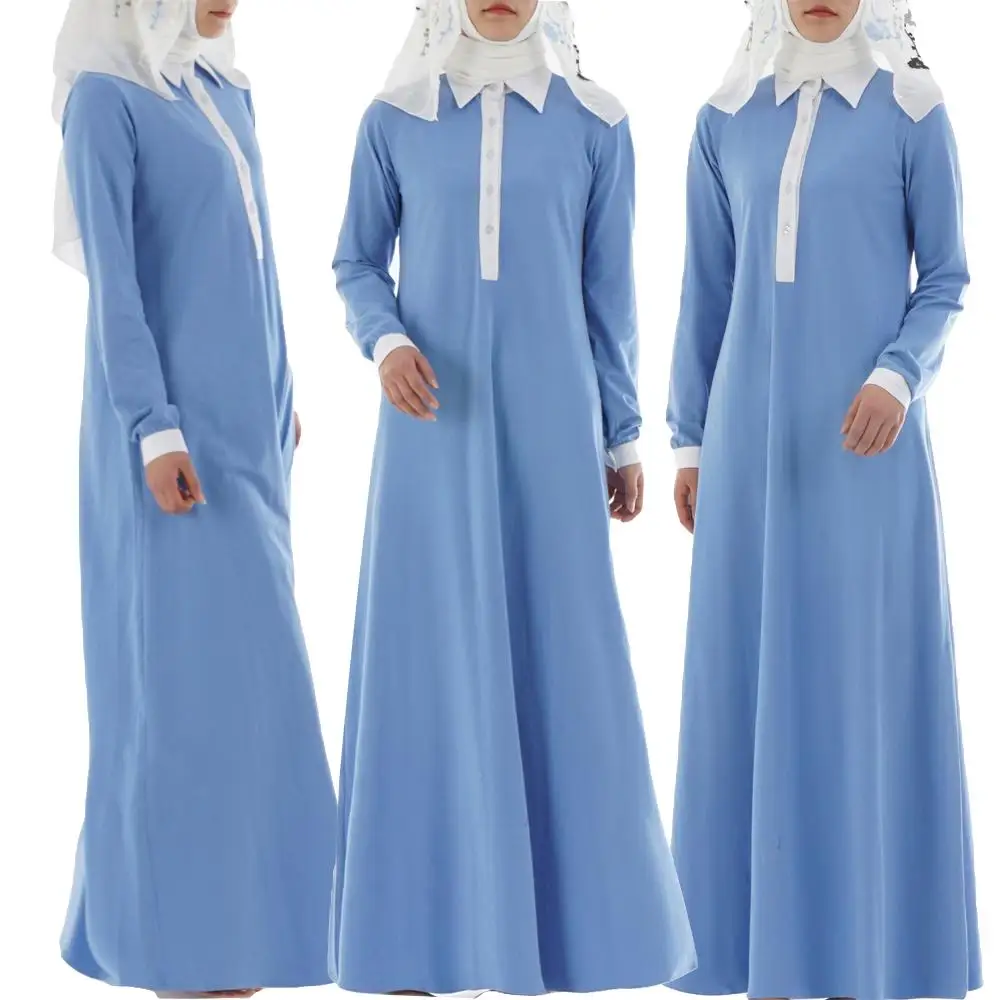 Мусульманское женское длинное платье повседневное ТРАПЕЦИЕВИДНОЕ прямое Макси платье с длинным рукавом Дубай Мода Ближний Восток