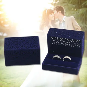 

Hollow Jewelry Wedding Gift Engagement Organizer Holder Storage Display Ring Box