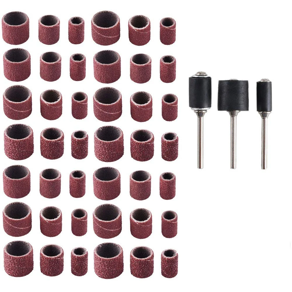 Sanding Drum Kit 192 Pcs Sander Set With Shank Nail Band Sleeves 1/2inch 3/8inch 1/4inch 80/120/240 grits | Инструменты