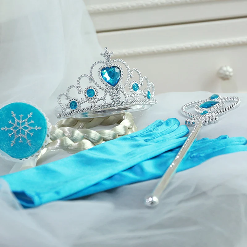1Set Frozen Anna Elsa Princess Crown Gloves Wig Magic Wand Birthday Party Decorations Kids Frozen Cosplay Toys Party Supplies 1Set Frozen Anna Elsa Princess Crown Gloves Wig Magic Wand Birthday Party Decorations Kids Frozen Cosplay Toys Party Supplies