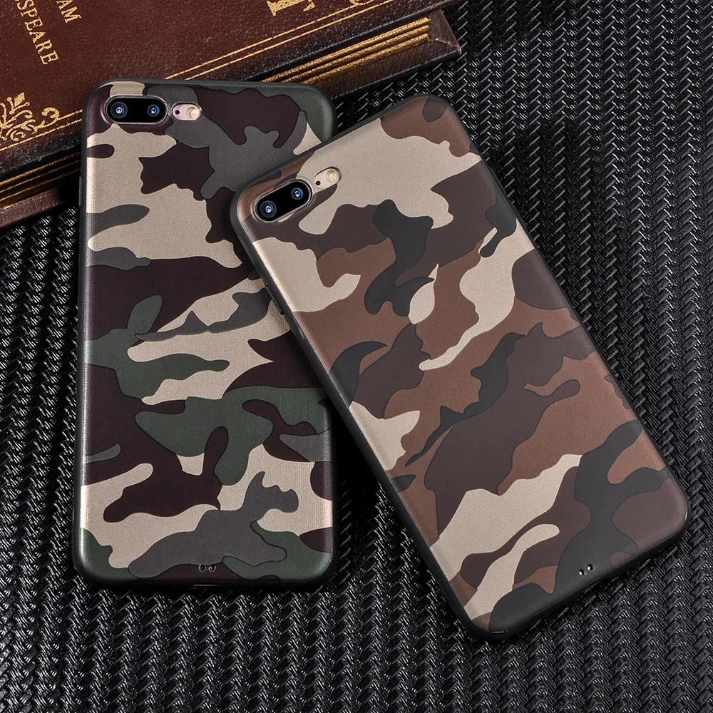

Hot Camouflage Case For iPhone X For iPhone 6 6S 7 8 Plus XR XS Max Fashion Army Green Soft TPU Silicon Phone Cases