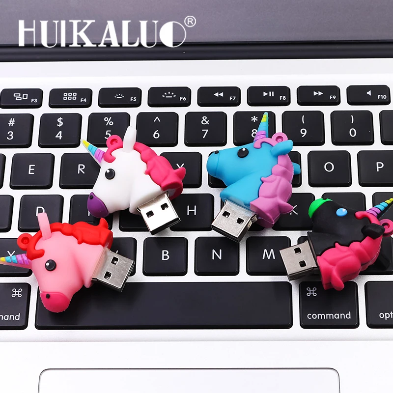 Новый стиль мультфильм флеш накопитель в виде единорога диск 64 ГБ 32 usb флэш 128