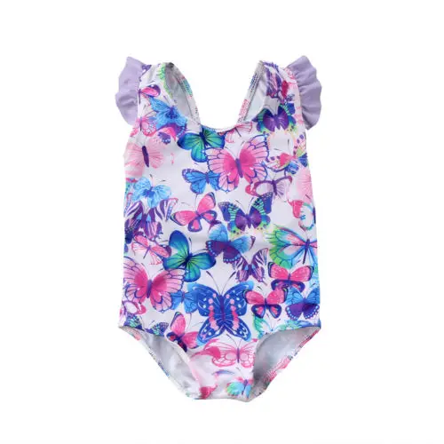 Toddler Kids Baby Girl Flowers Swimsuit Swimwear Swimming Costume One-piece US