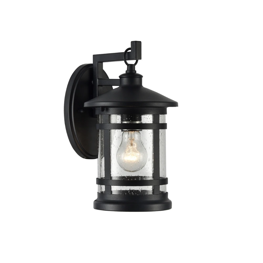 ABBINGTON Transitional Black 1 Light Outdoor Wall Sconce 11" Tall |