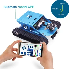 Programmable Smart Tank Mobile Platform Chassis Robot Electronic Project Learning With C Language Graphical Super Climbing metal tank chassis all metal structure big size load large obstacle surmounting for robot project the engineering prototype