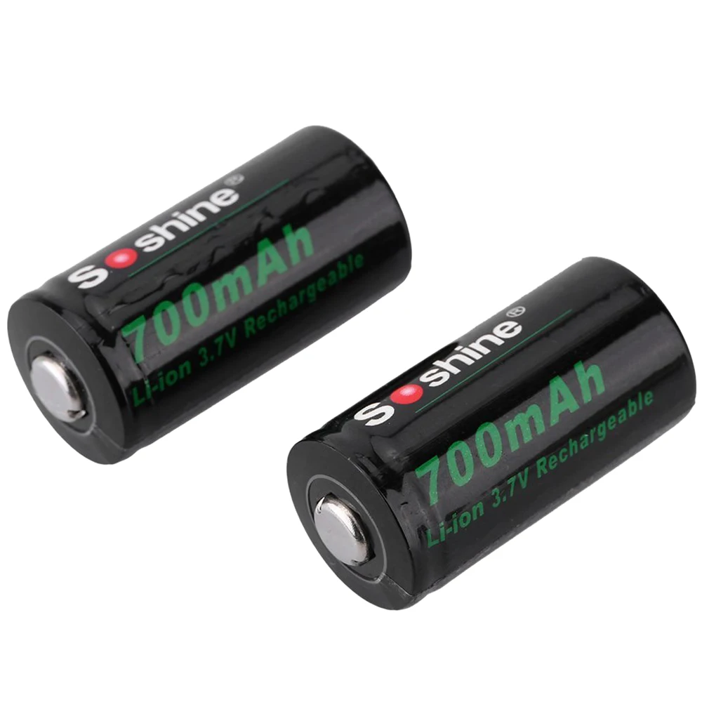 Soshine 2 шт RCR 123 16340 3 7 V 700mAh Защищенный Литий ионный аккумулятор для фонарика