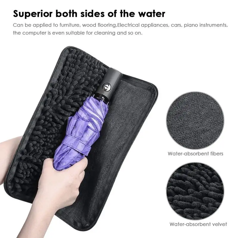 Water Absorbent Umbrella Bag Ultrafine Fiber Umbrella Cover Umbrella Cleaning Cloth Waterproof Case Portable Travel Accessories