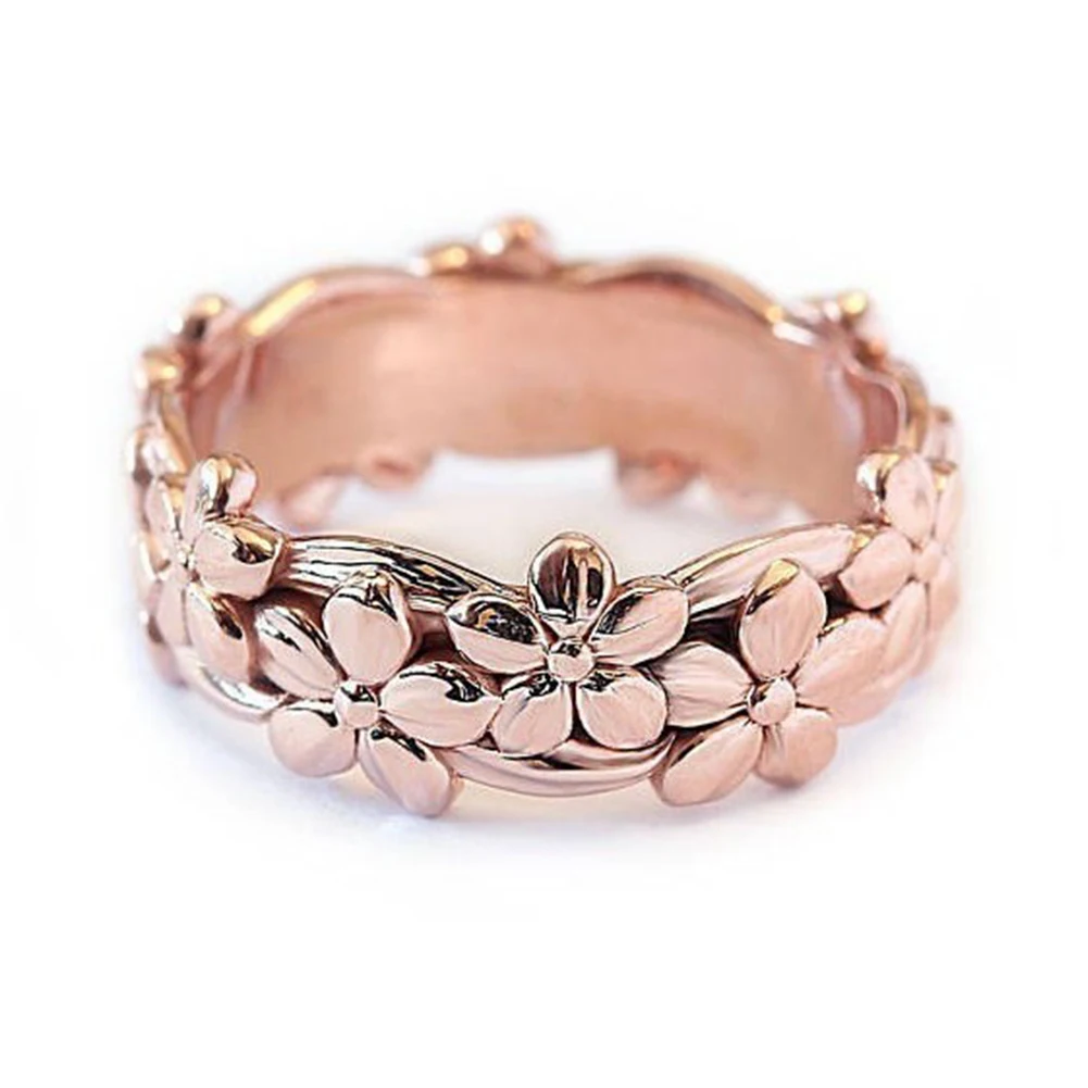 

Woman Daisy Flower Rose Gold Jewelry Stylish Alloy Engagement Wedding Vintage