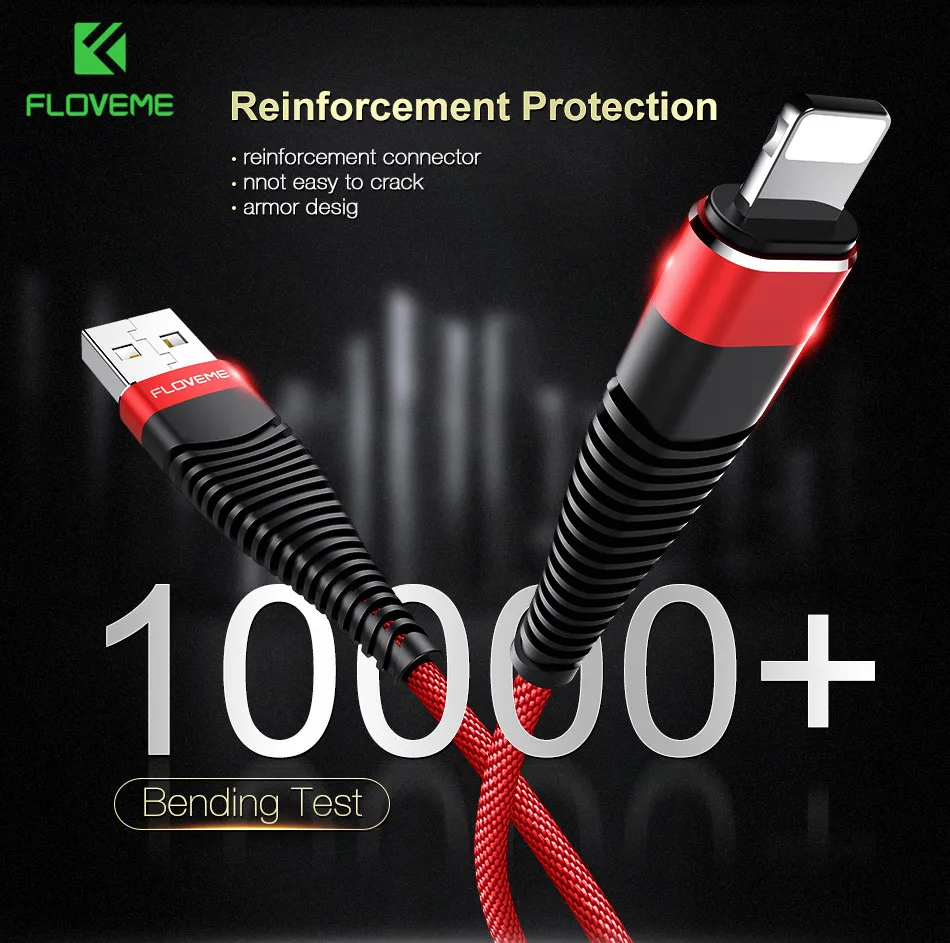 FLOVEME 2A USB кабель для iPhone X 7 8 2 м Высокопрочный Прочный зарядного устройства
