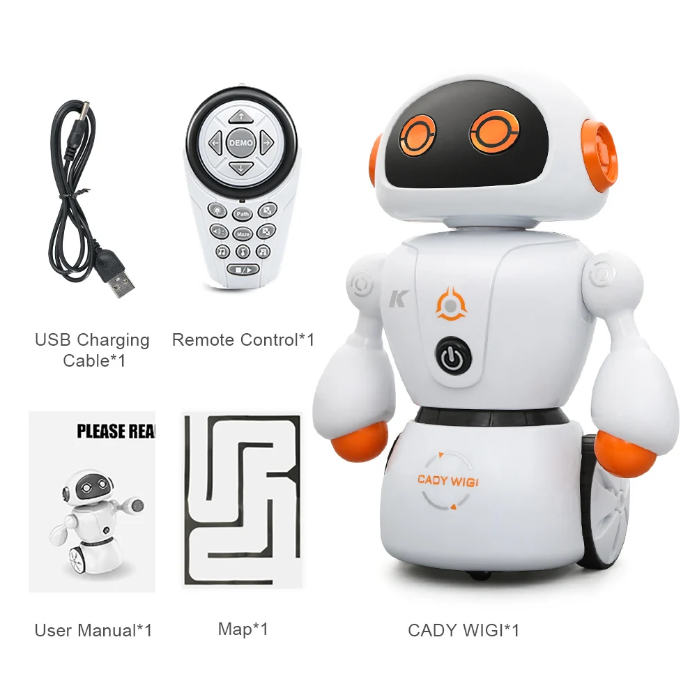 JJRC R6 CADY WIGI Line Following Maze Solving Intelligent Programming RC Dancing Robot Blue Orange For Kids Birthday Gifts VS R2