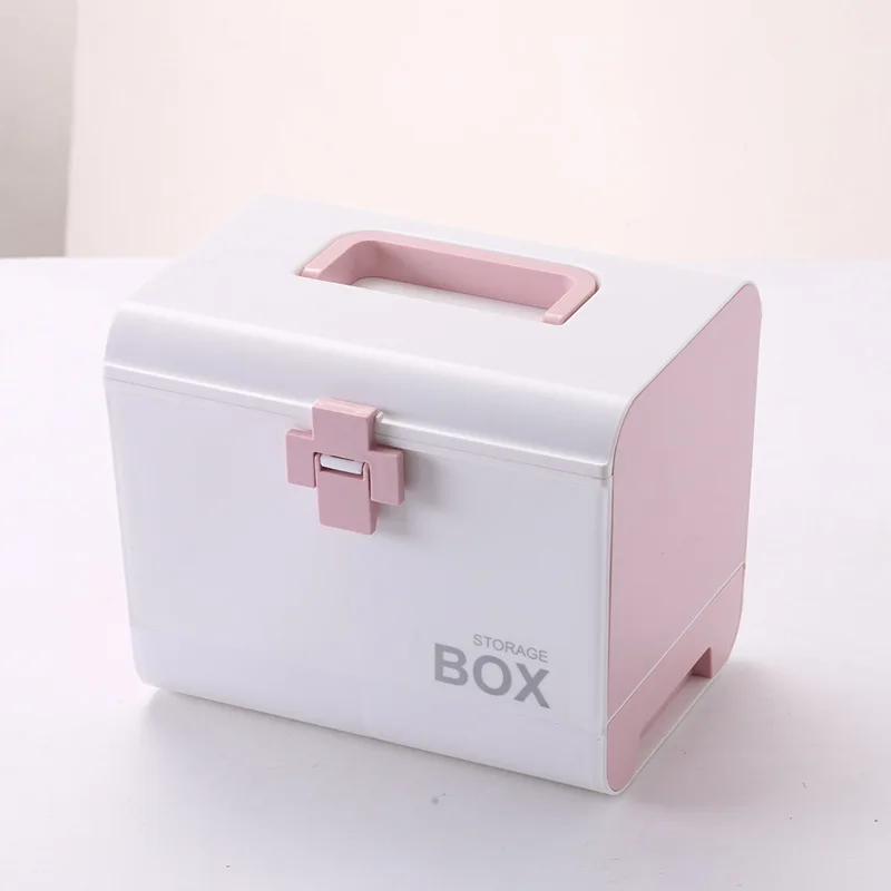 Household First Aid Kit Complete Multi functional Medicine Storage Plastic Box Caja Almacenamiento Organizador Caja Plastico