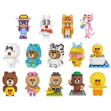 Детские строительные блоки игрушка маленькая частица маленький медведь умная вставка строительный блок мультяшная фигурка игрушка