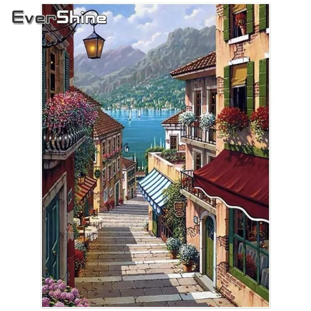 EverShine DIY Full Square/round Diamond Embroidery Sale Scenery Painting Street Landscape Handmade Mosaic Wall Decor | Дом и сад