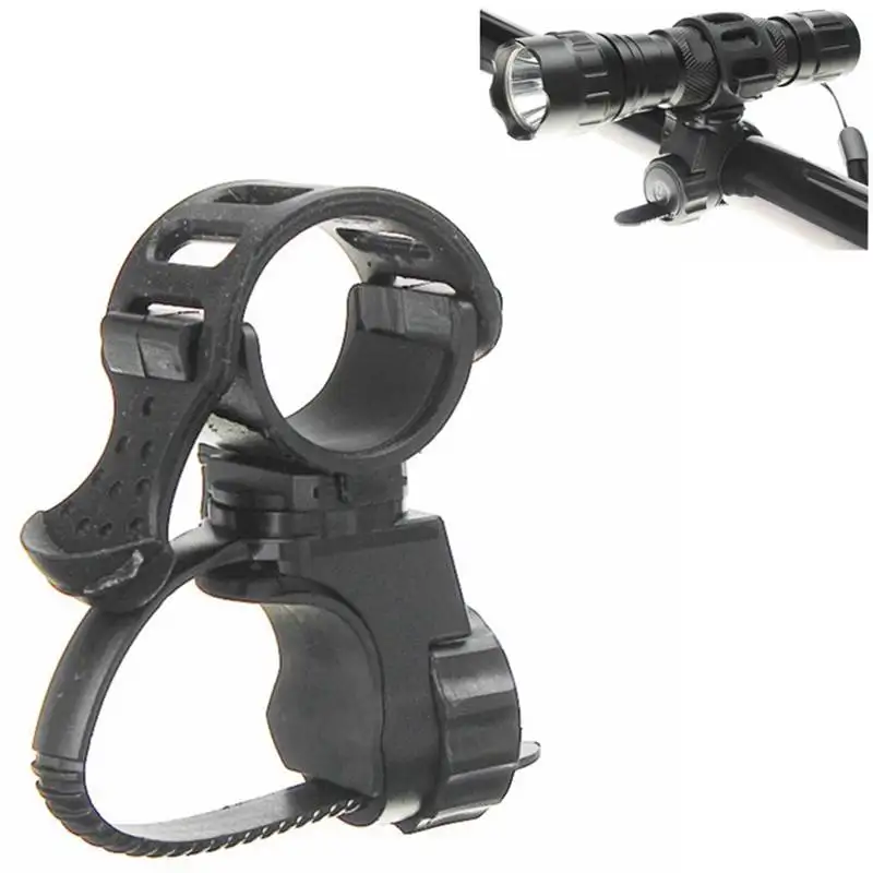 1PC Black 360 Degree Bike Bicycle Flashlight Torch Mount Holder Clamp