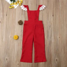 Одежда для маленьких девочек; кружевной комбинезон; вечерние широкие брюки