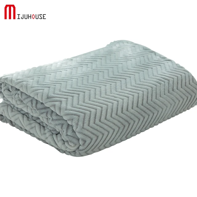 Polyester Blanket Japan Style Adult Full Queen Size Stripe Pattern