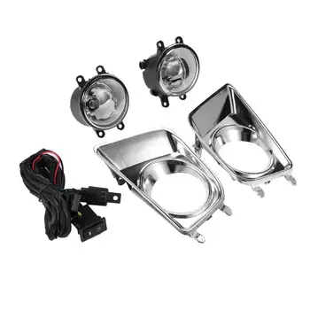 

One Pair of Bumper Grille Fog Lights LED Lamp with Wiring Front Bumper Fog Lamp Light Kit with Bezel Black for Tacoma 2012-2015