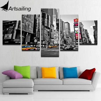 

5 Panel Painting new york city street view cityscape Wall Art Picture Home Decoration Living Room Canvas Print Painting
