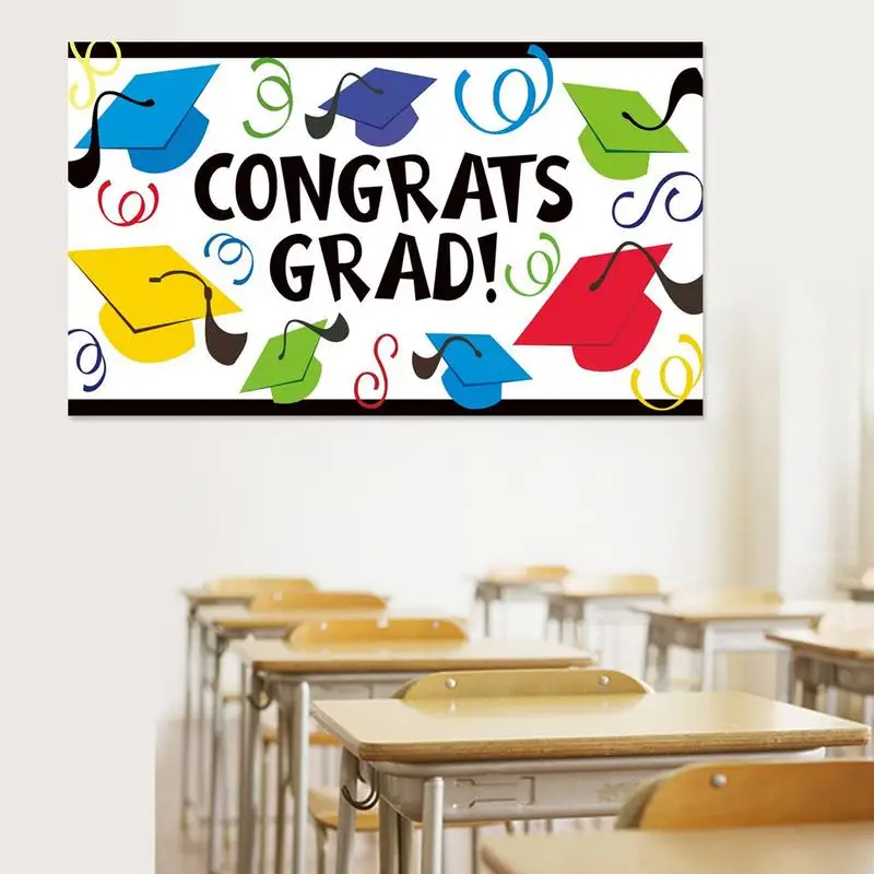 Декорации для выпускного вечера баннер флаг класса Congrats 2019 блестящий золотой