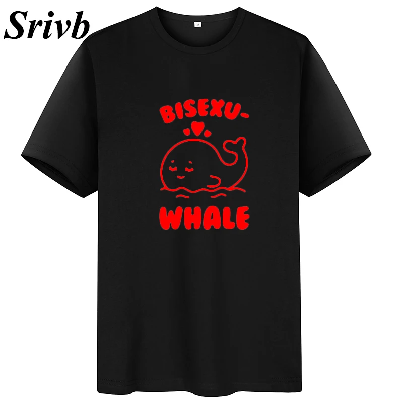 Женская футболка с принтом Srivb Bisexu Whale Забавные футболки графикой большие размеры