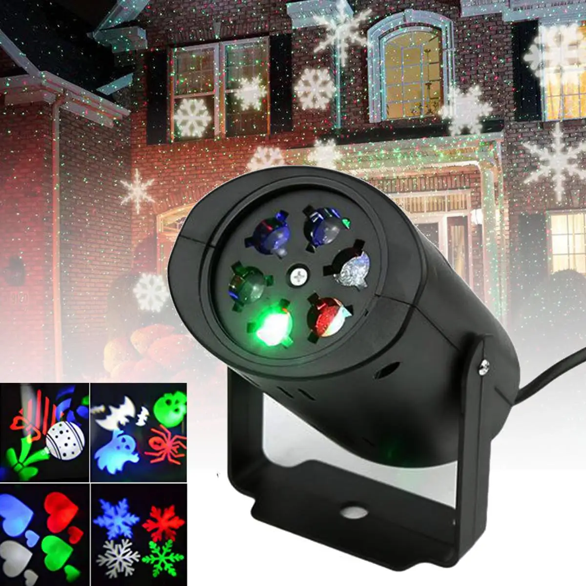 

CLAITE 4W 16 Patterns RGB LED Laser Light Projector Lamp Disco Stage Party Effect Lighting For KTV Party Home Indoor Decoration