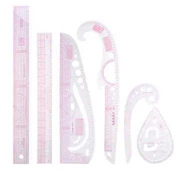 

VODOOL 6pcs/set DIY Clothing Rulers Seam Quilting Sewing Patchwork Curve Rulers Drawing Cutting Ruler Drafting Office Supplies