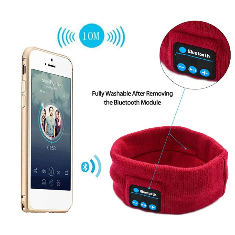 Беспроводные Bluetooth стерео наушники для сна гарнитура спортивная повязка на голову радость